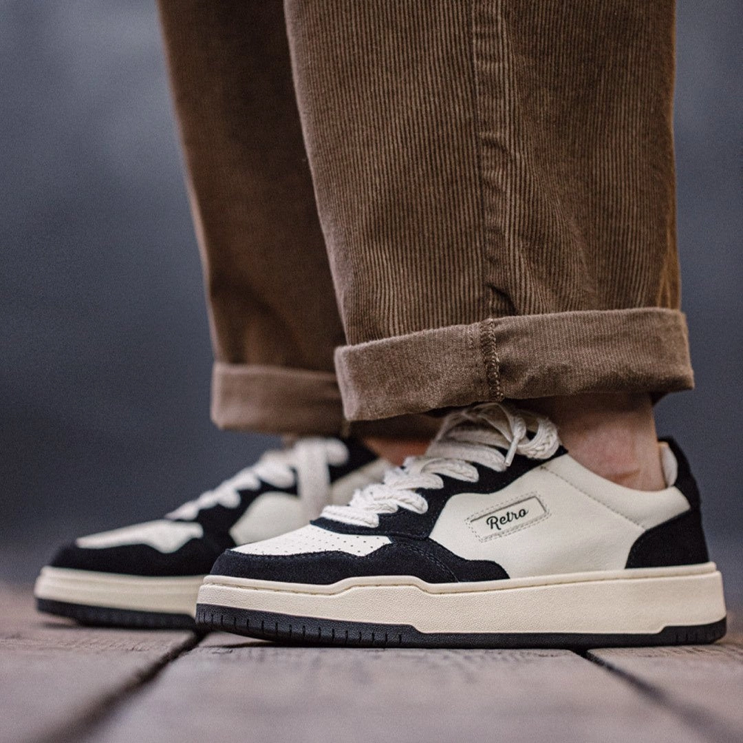 Men Fashion Patchwork Leather Flat Court Sneakers Metallic Flats Shoes