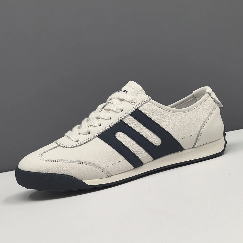 Men Fashion Patchwork Leather Flat Training Sneakers Designer Flat Slingback Shoes