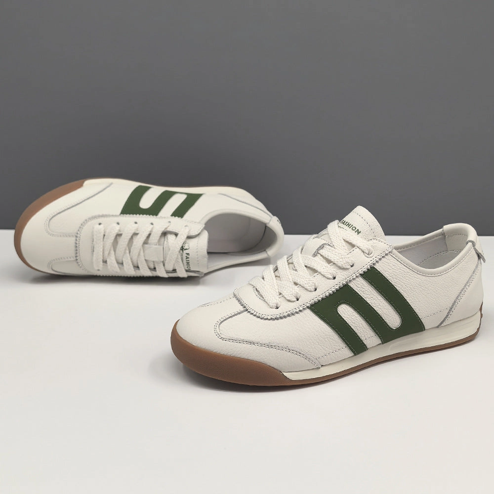 Atmosphere Flat Shoes Men Fashion Patchwork Leather Flat Training Sneakers