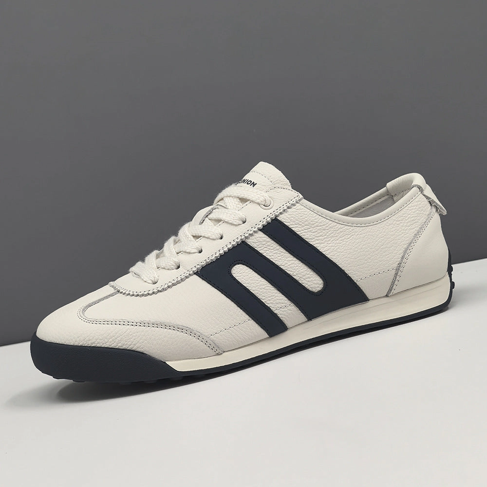 Shoes For Flat Feet Plantar Fasciitis Men Fashion Patchwork Leather Flat Training Sneakers