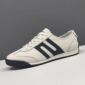 Men Fashion Patchwork Leather Flat Training Sneakers Roger Vivier Flat Shoes