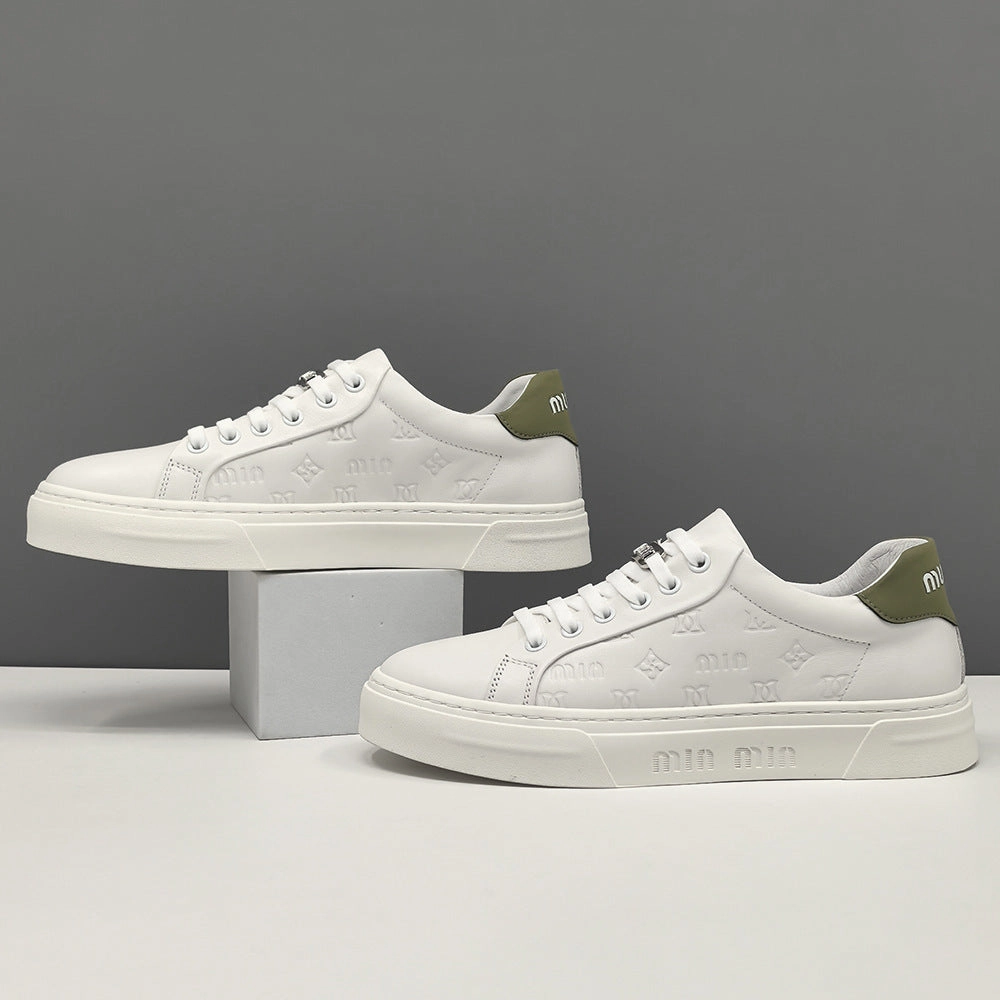 Sparkly Flat Prom Shoes Men Fashion Plain Embossed Leather Flat Casual Shoes