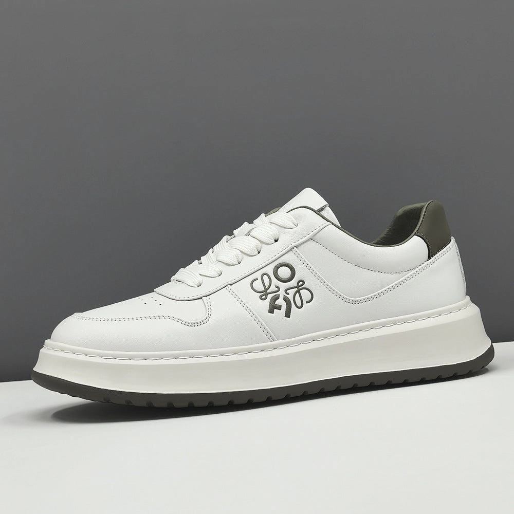 Men Fashion Quilted Leather Breathable Flat Sneakers Foot Pain Flat Shoes