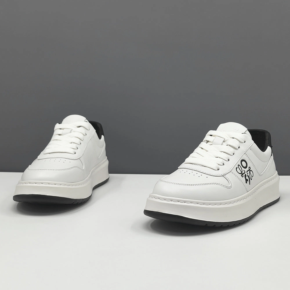 Size 11 Shoes Flats Men Fashion Quilted Leather Breathable Flat Sneakers