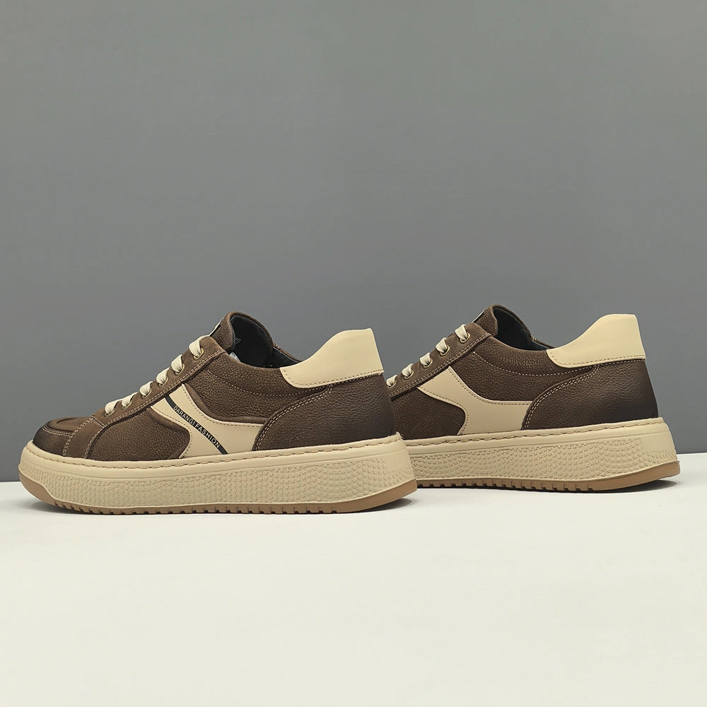 Men Fashion Quilted Leather Flat Casual Sneakers Perfect Shoes For Flat Feet