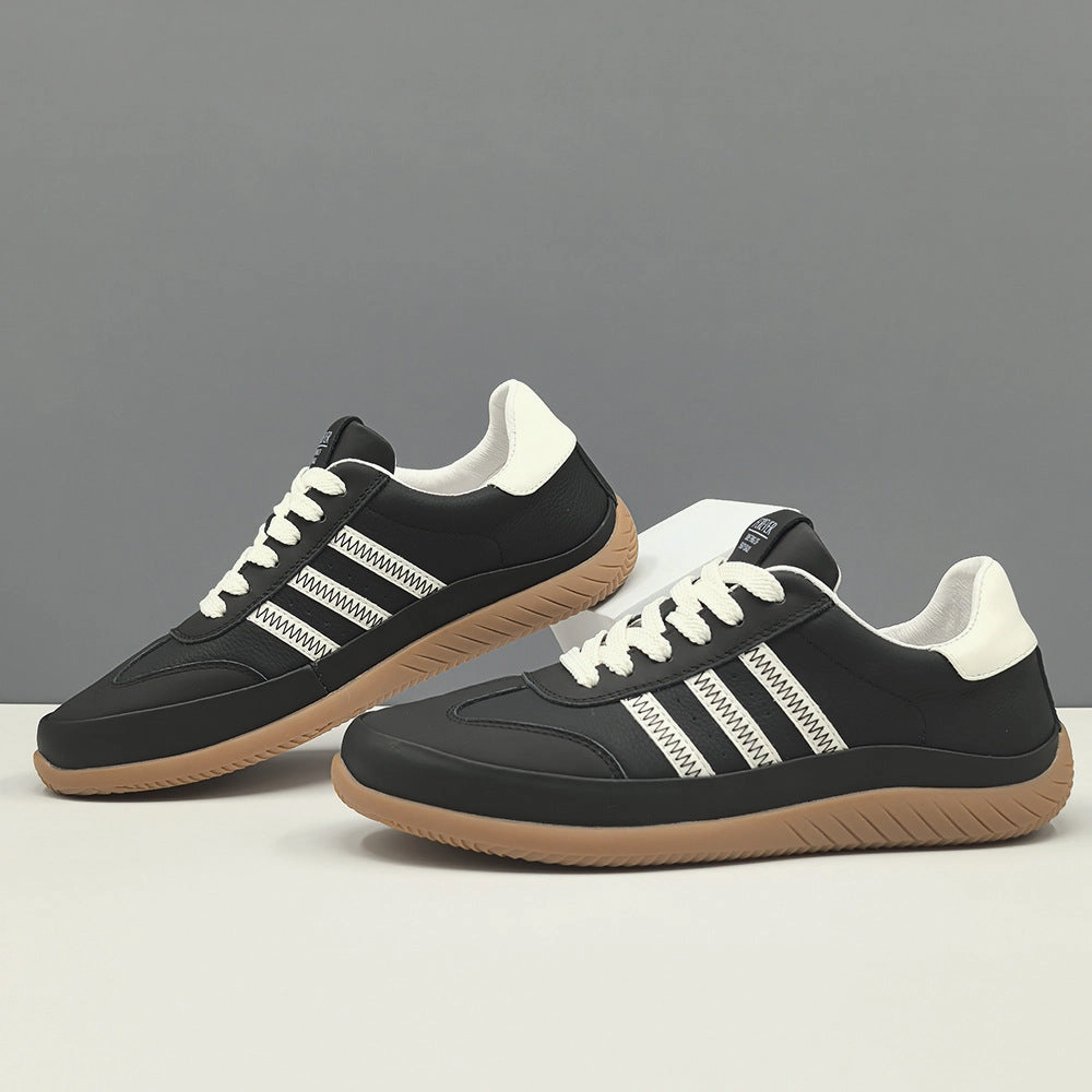 Men Fashion Quilted Leather Flat Soft Sneakers Racing Flats Running Shoes