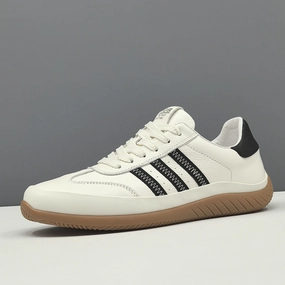 Comfiest Shoes For Flat Feet Men Fashion Quilted Leather Flat Soft Sneakers