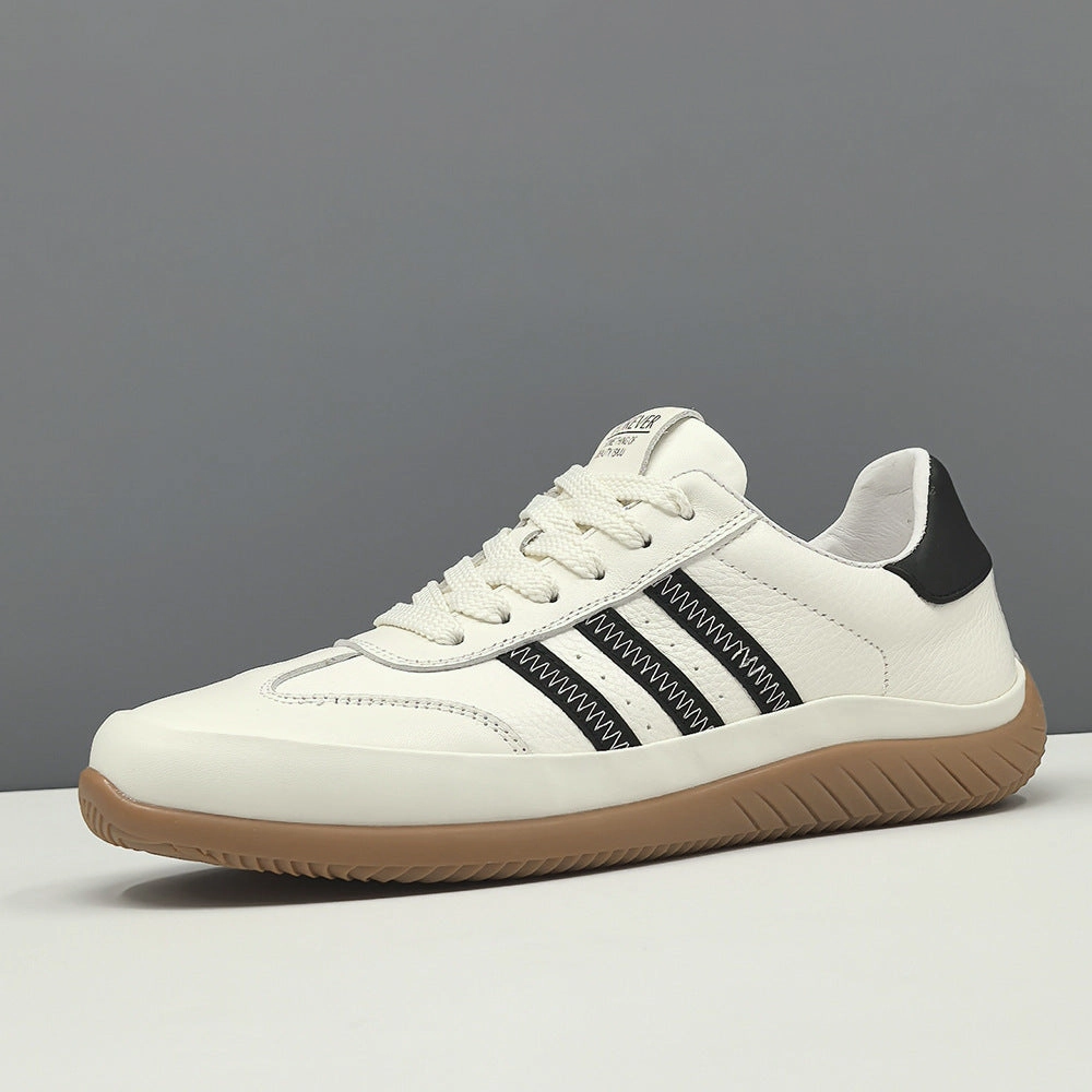 Men Fashion Quilted Leather Flat Soft Sneakers Flat Shoes With Skinny Jeans