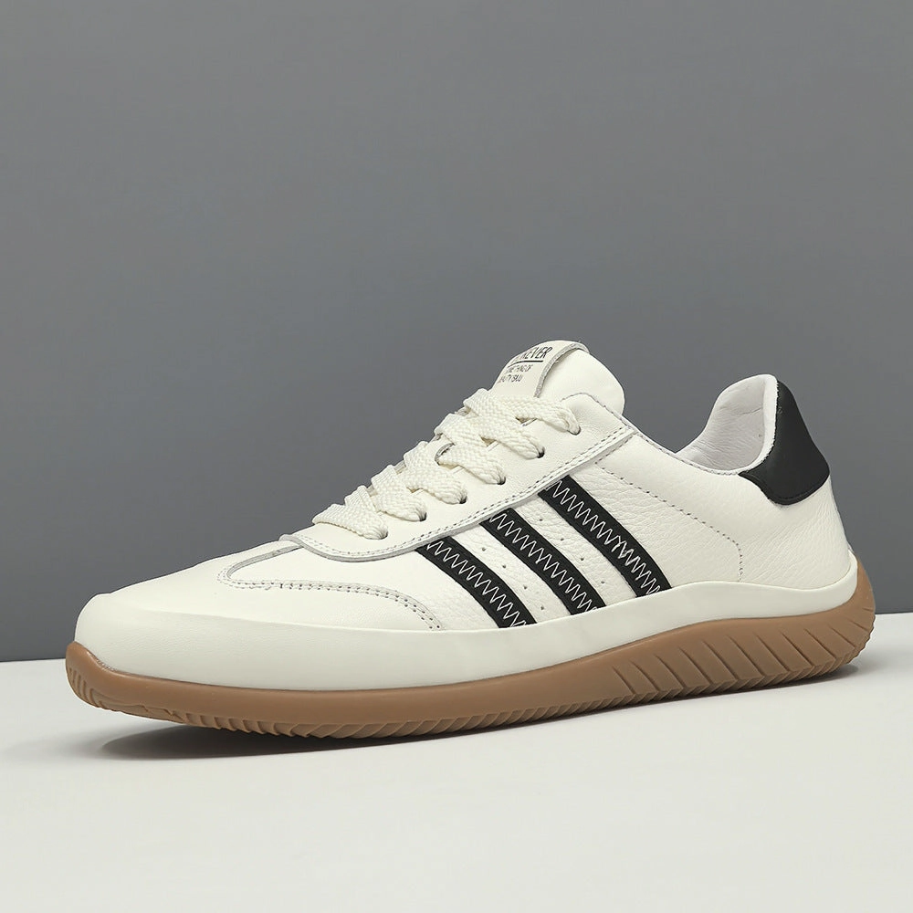 Shoes With Flat Insoles Men Fashion Quilted Leather Flat Soft Sneakers