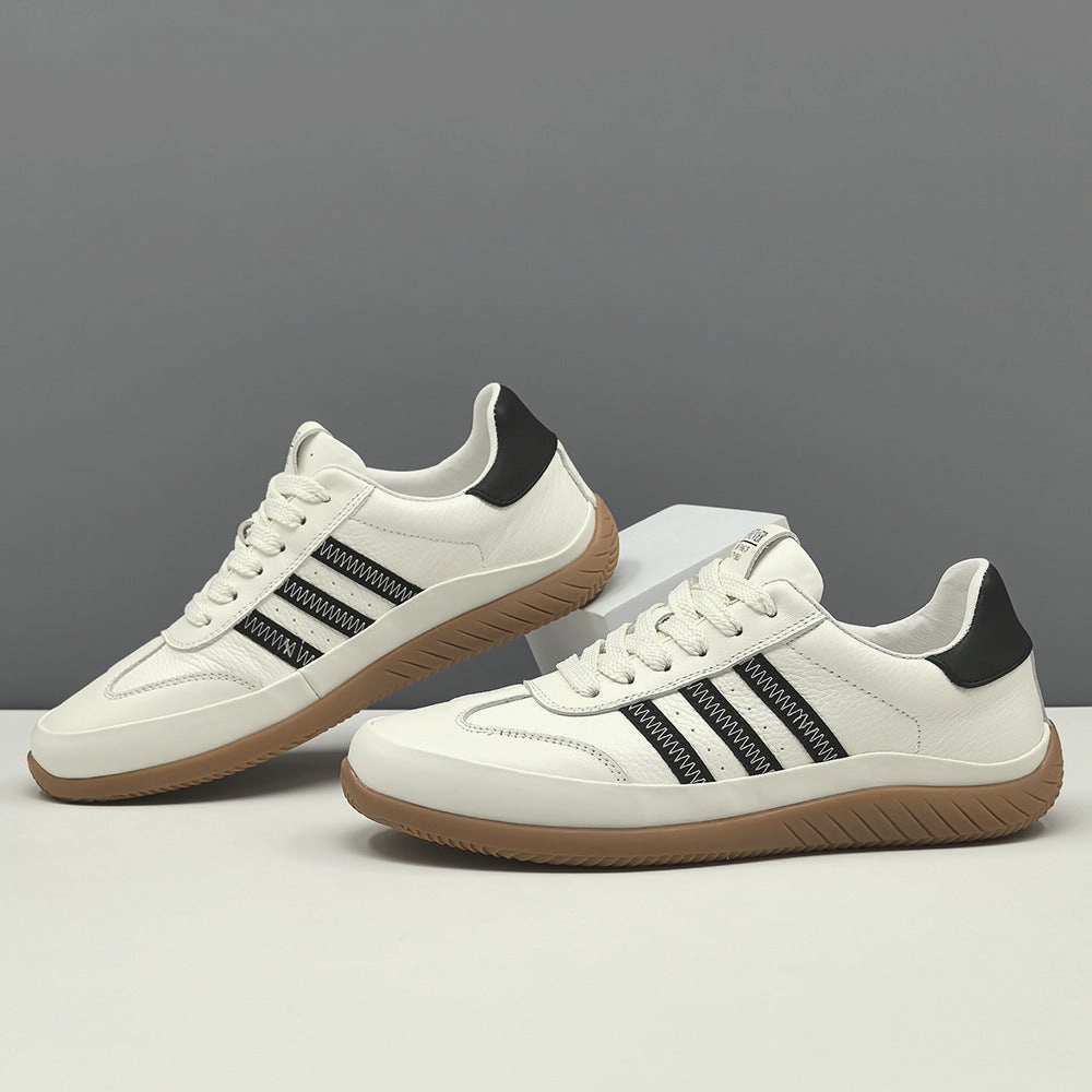 Shoes Flat Lay Men Fashion Quilted Leather Flat Soft Sneakers