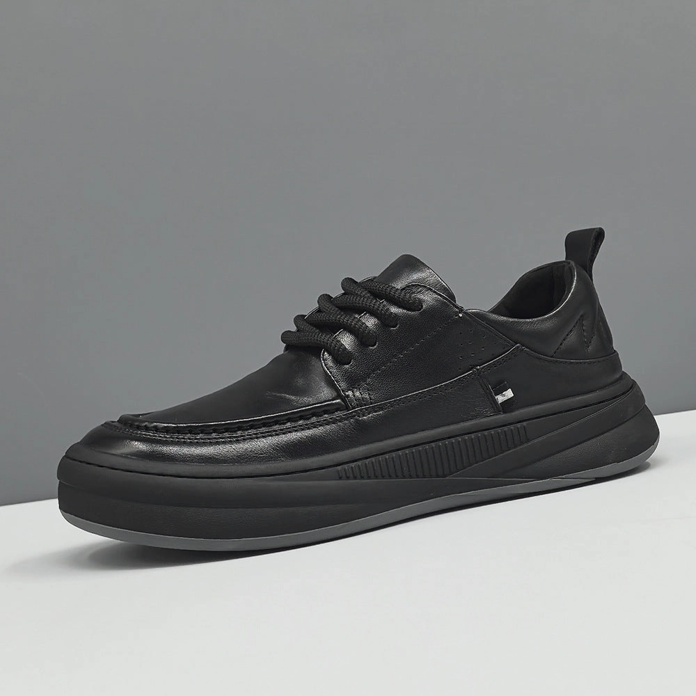 Turquoise Flats Shoes Men Minimalism Solid Flat Casual Leather Shoes