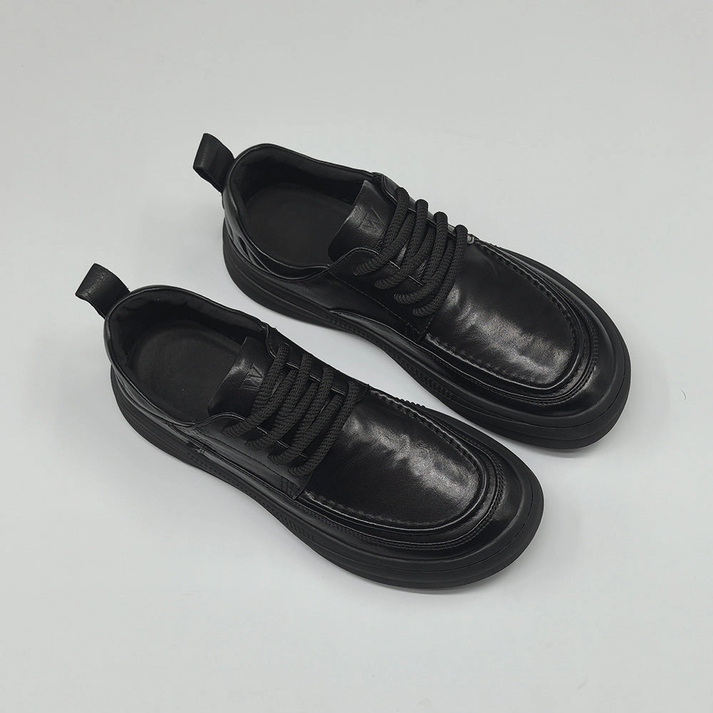 Best Cushioned Athletic Shoes Men Minimalism Solid Flat Casual Leather Shoes