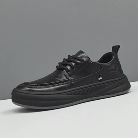 Flat T Bar Shoes Men Minimalism Solid Flat Casual Leather Shoes