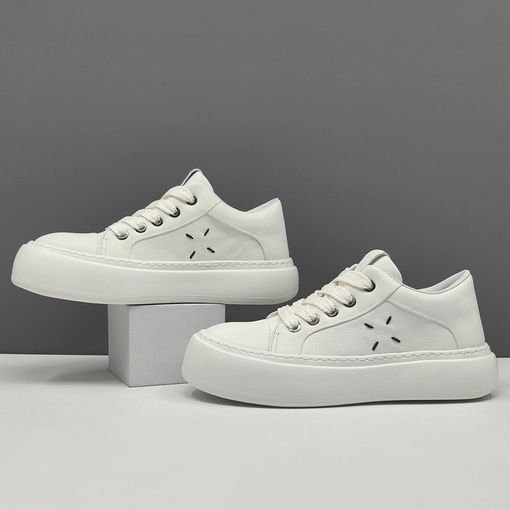 Men Minimalism Solid Leather Flat Casual Shoes Cheap Wedding Shoes Flats