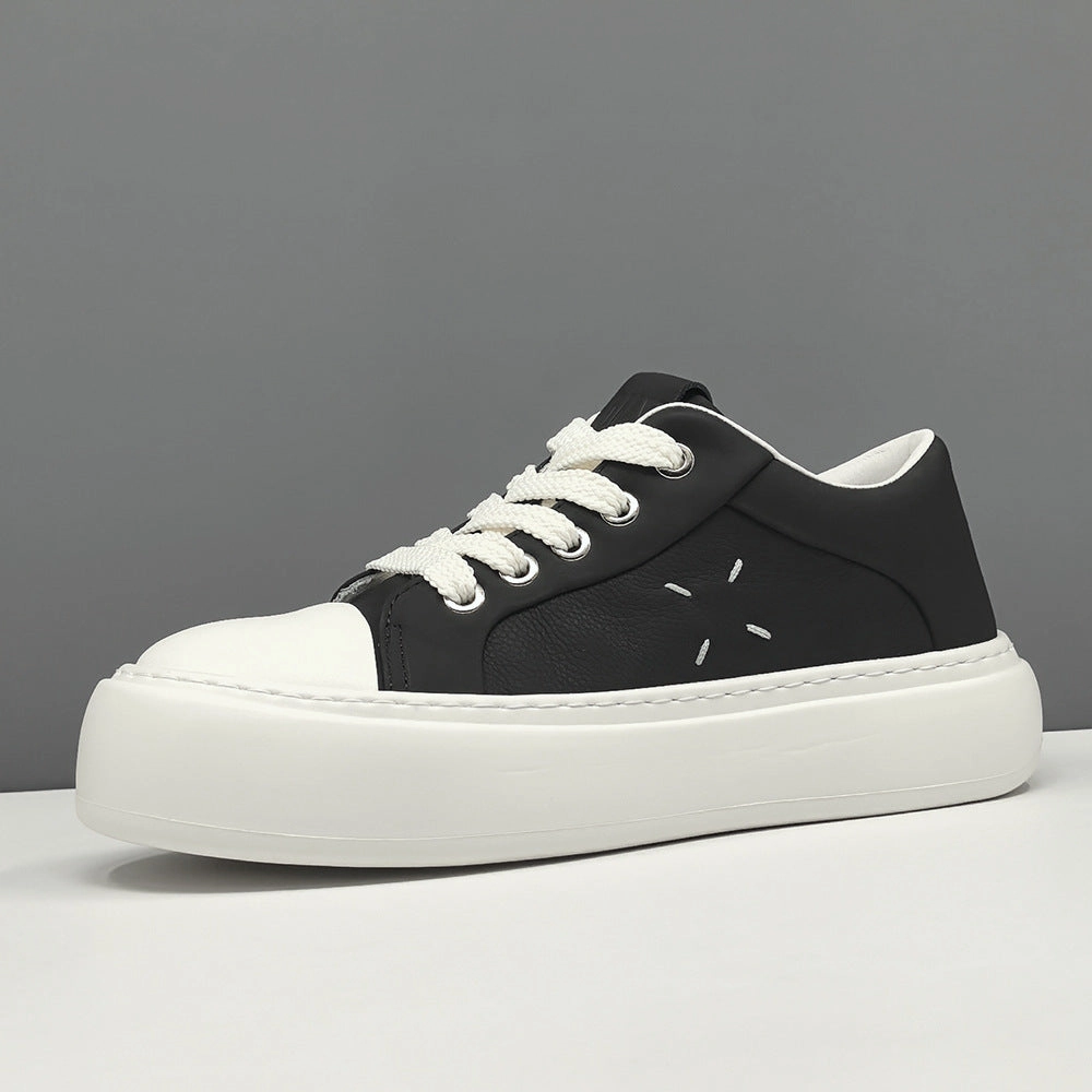 Shoes For Flat Pedals Road Bike Men Minimalism Solid Leather Flat Casual Shoes