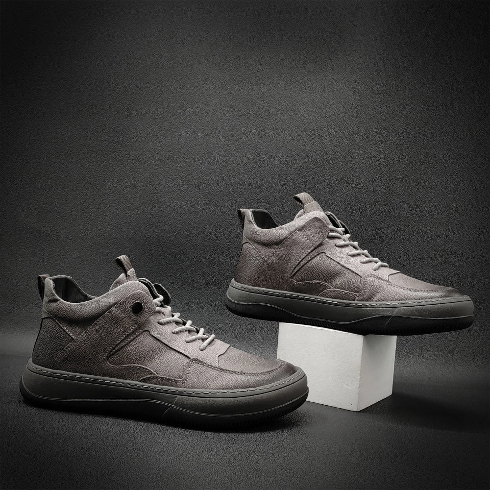 Men Minimalist Leather Flat Casual Work Shoes Running Shoes For Overpronation And Flat Feet