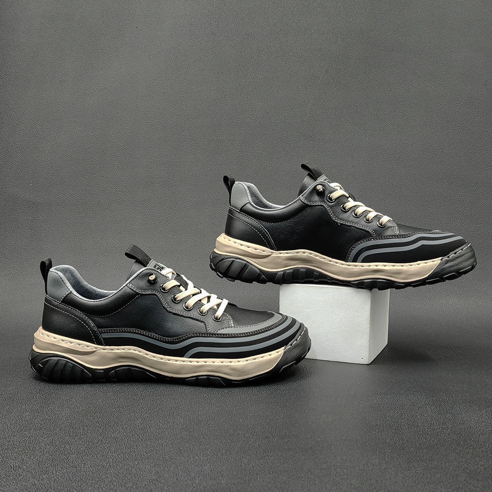 Men Minimalist Patchwork Cowhide Flat Casual Shoes Kohls Dress Shoes Flats