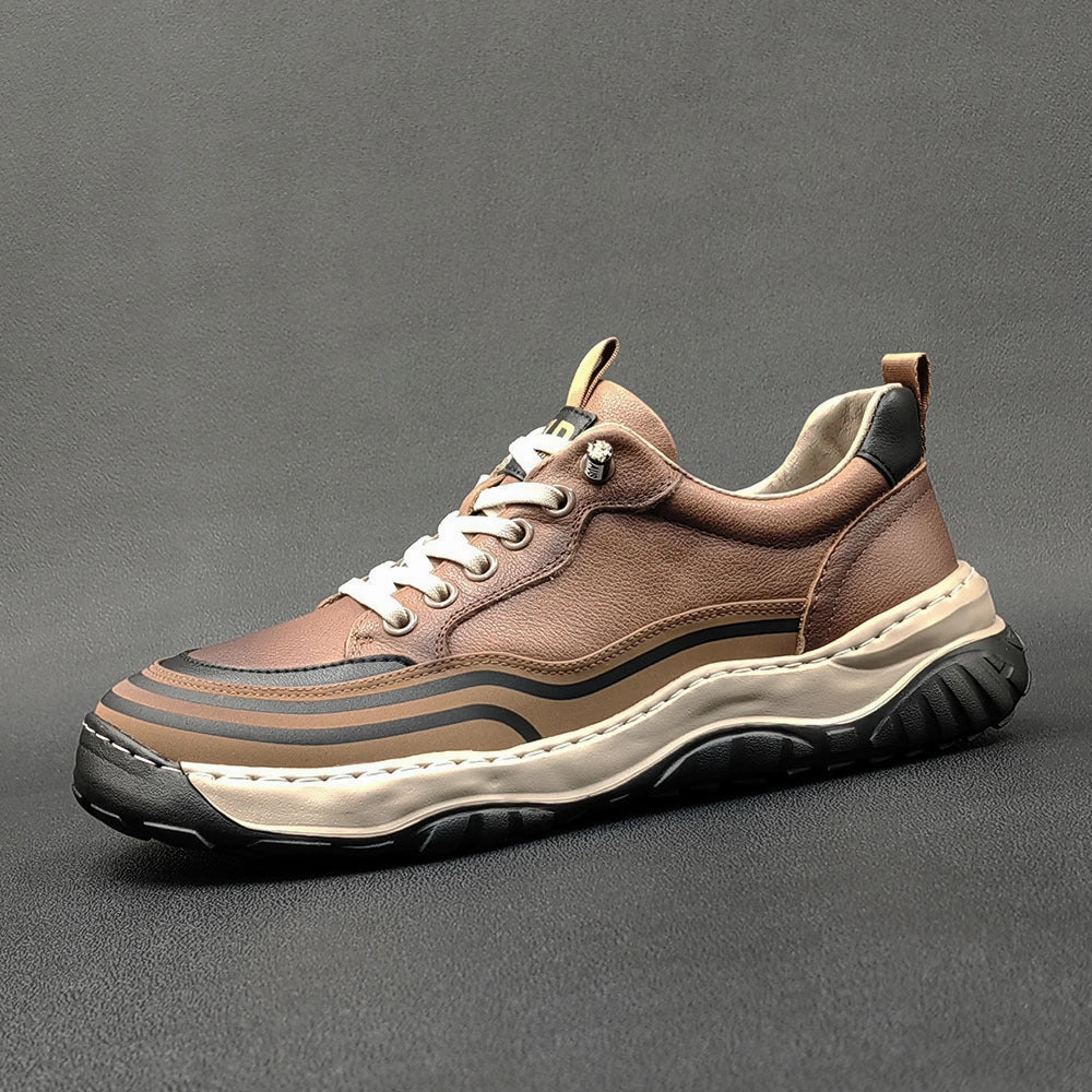 Men Minimalist Patchwork Cowhide Flat Casual Shoes Best Shoe Insoles For Flats