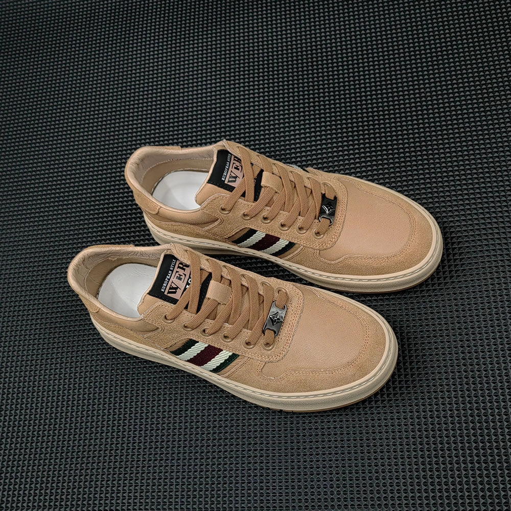 Shoes Women Flats Men Patchwork Leather Stylish Flat Casual Sneakers