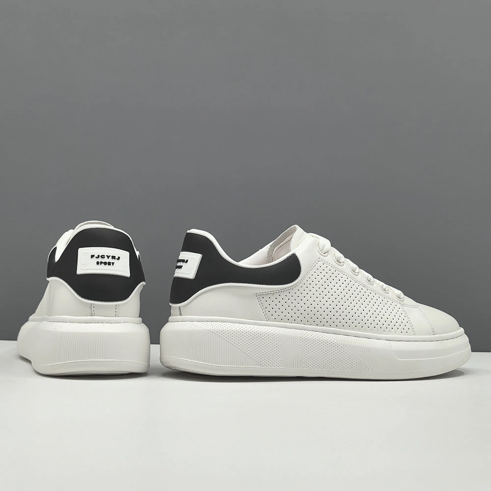 Men's Fashion Breathable Leather Flat Court Sneakers Flat Open Toe Shoes