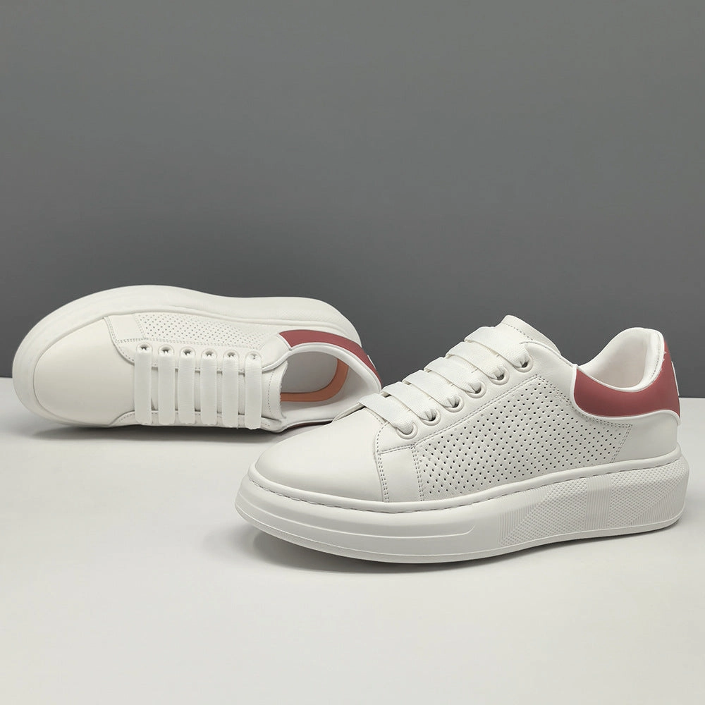 Men's Fashion Breathable Leather Flat Court Sneakers Flat Hoka Shoes