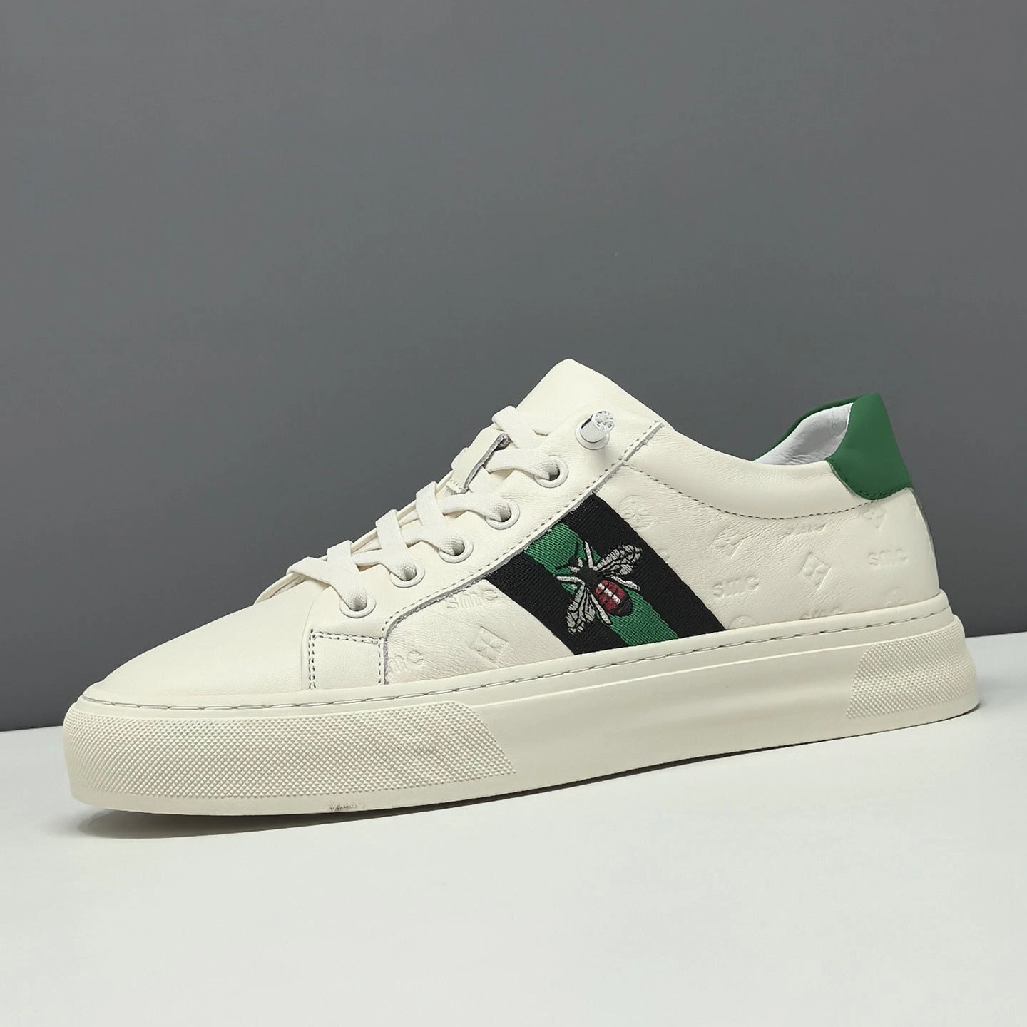 Men's Fashion Embossed Leather Flat Casual Shoes Best Running Shoes For Overpronation And Flat Feet