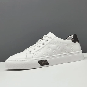 Men's Fashion Embossed Leather Flat Casual Shoes Ugg Flat Shoes