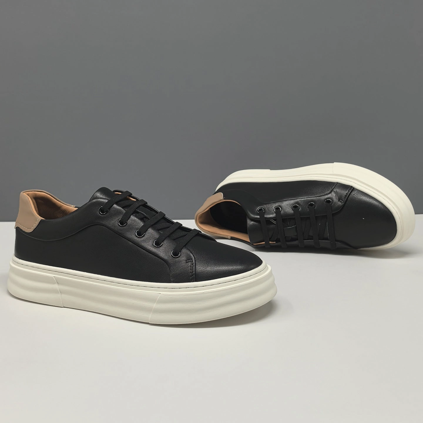 Flat Soled Golf Shoes Men's Fashion Minimalist Leather Flat Slip-on Casual Shoes