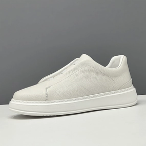 Men's Minimalist Plain Leather Flat Slip-on Casual Shoes Walmart Flat Shoes