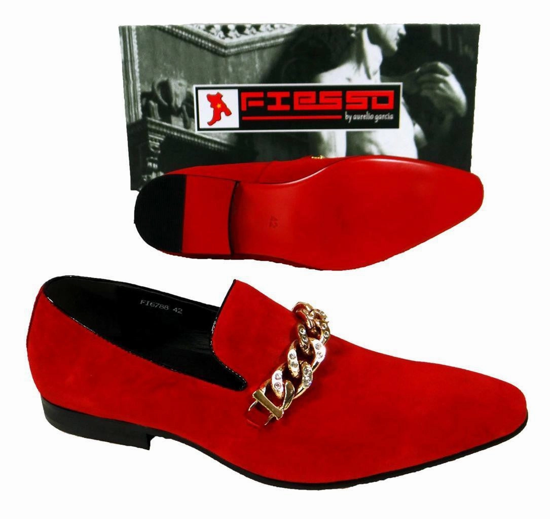 Men's New Fashion Fiesso Suede Red Slip on Shoes FI 6788 Blazer Mid Pro Club Casual