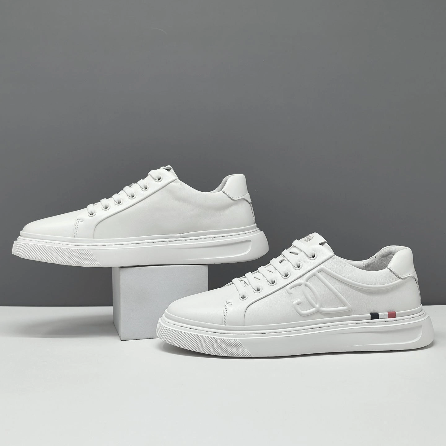 Men's Plain Leather Fashion Flat Casual Shoes Emergency Flat Shoes