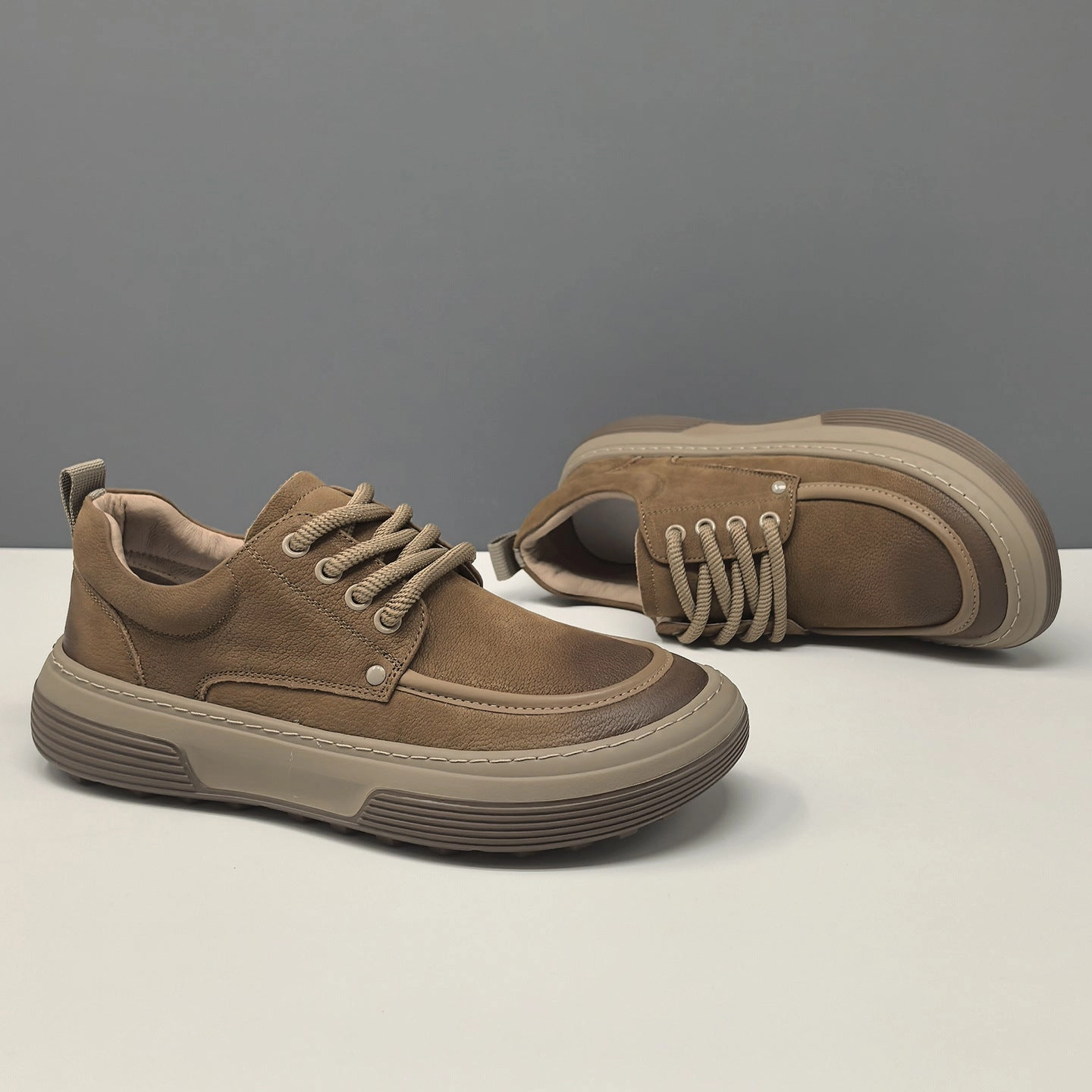 Boat Shoe Flats Men's Retro Quilted Leather Flat Casual Shoes