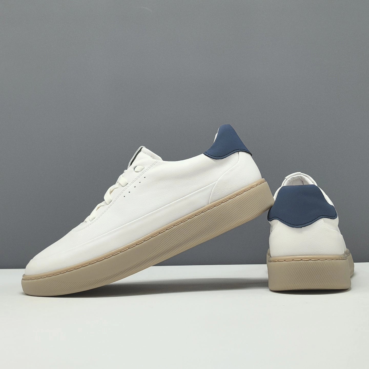 Men's Simple Plain Leather Flat Casual Shoes Women Flat Office Shoes