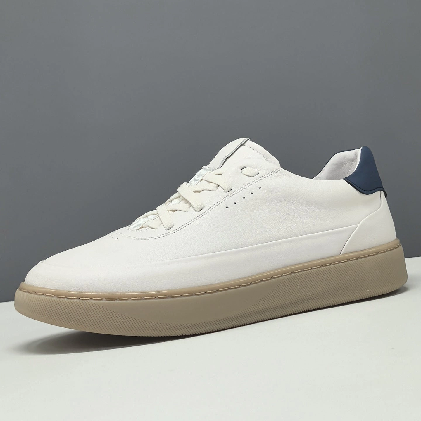 Flat Shoes Rubi Men's Simple Plain Leather Flat Casual Shoes