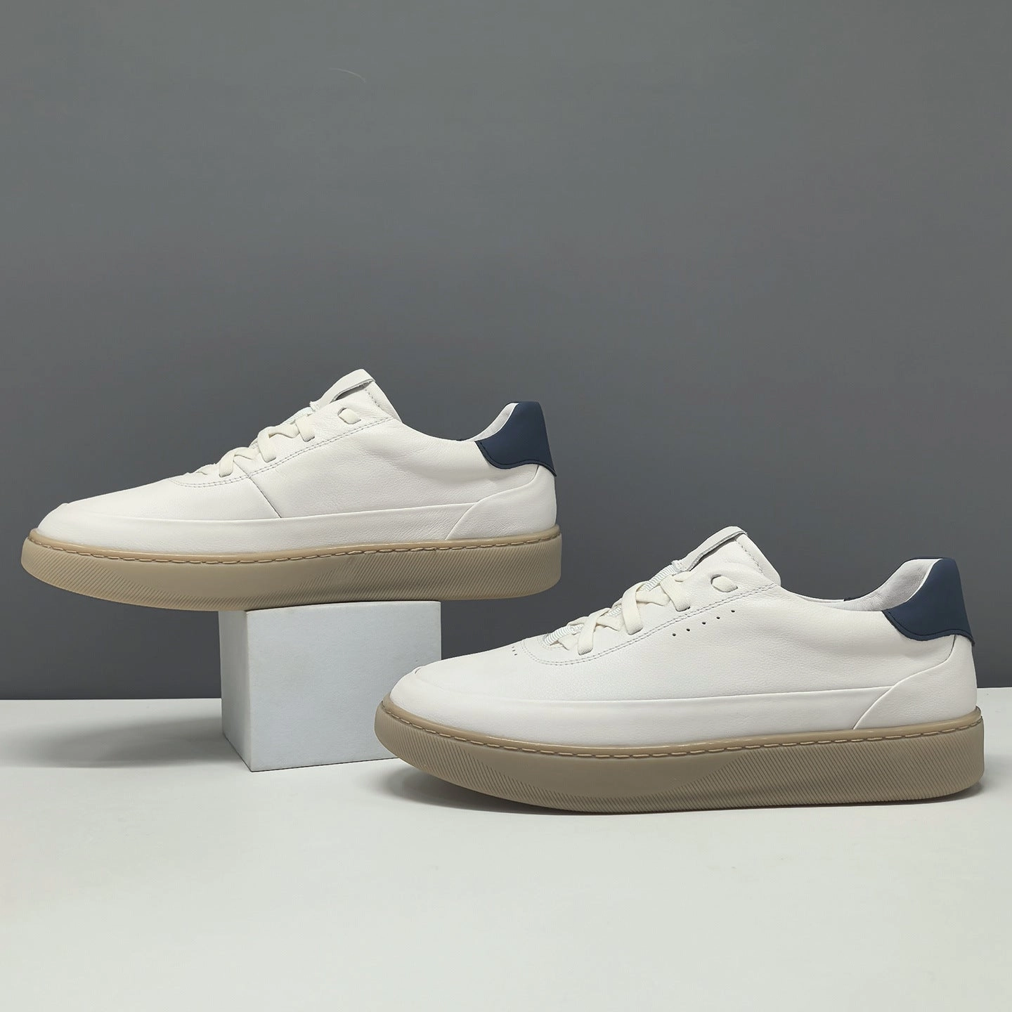 Flat Special Occasion Shoes Men's Simple Plain Leather Flat Casual Shoes