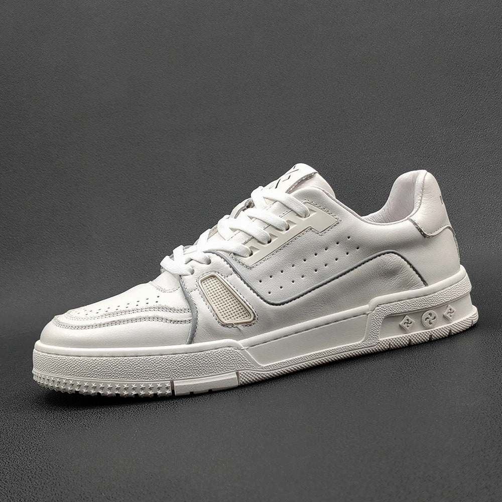 Men Stylish Breath Leather Flat Casual Sneakers Best Shoes Flat Pedals Road Bike