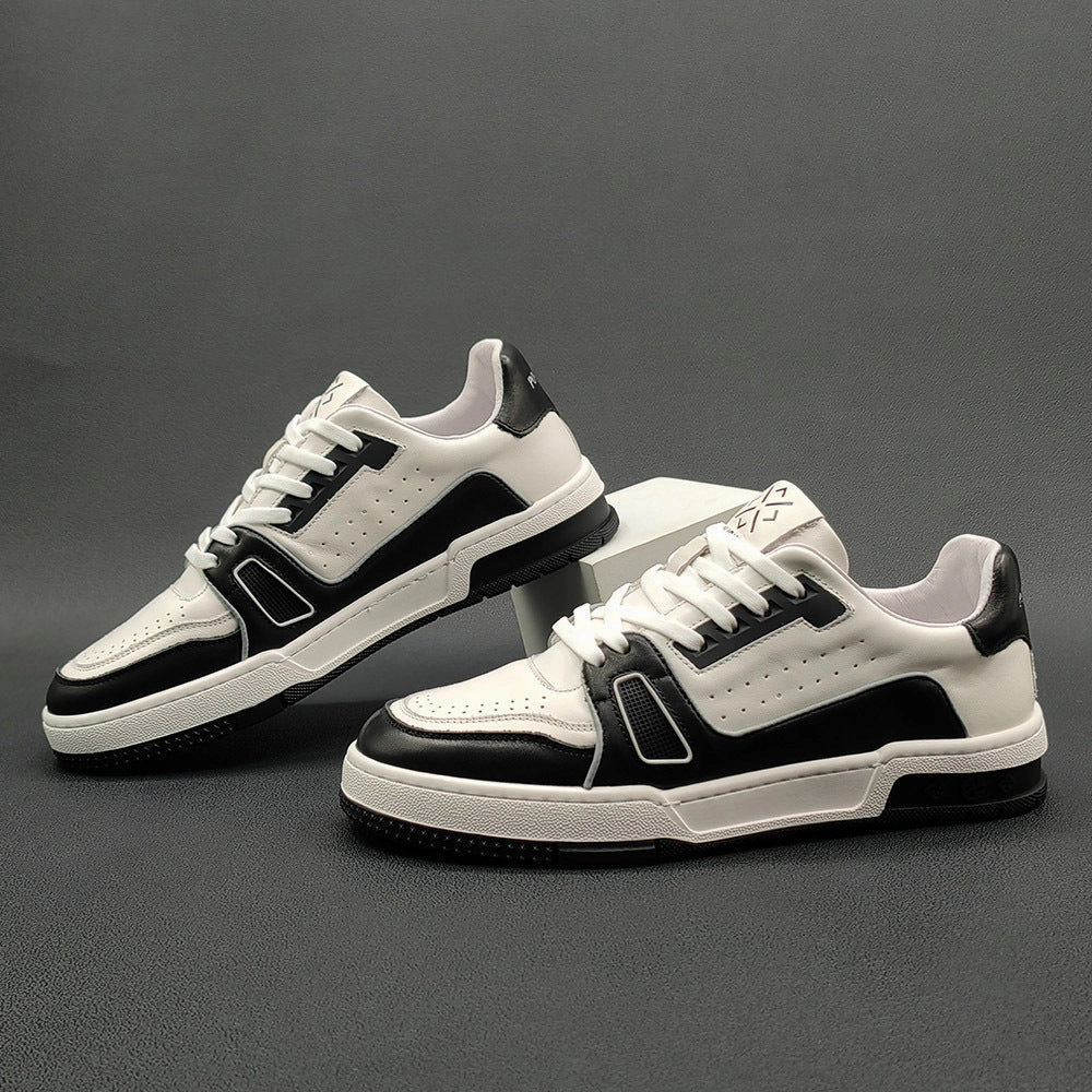 Men Stylish Breath Leather Flat Casual Sneakers Comfortable Nursing Shoes For Flat Feet