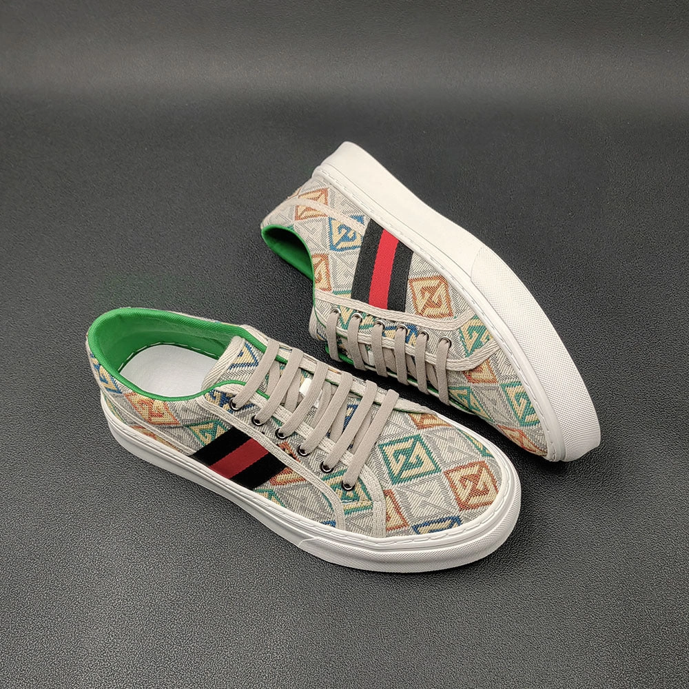 Flat Shoes With Buckle Men Stylish Canvas Flat Casual Shoes