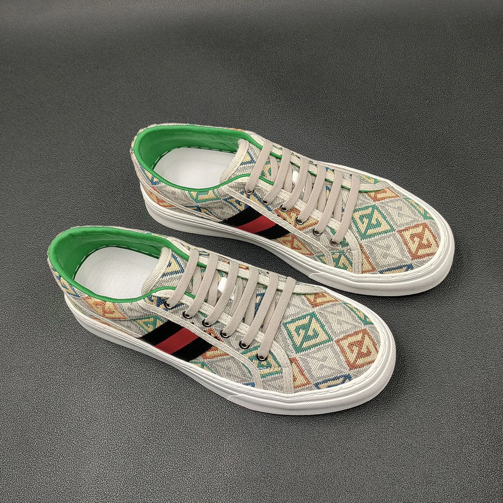 Men Stylish Canvas Flat Casual Shoes Best Tennis Shoes For Walking