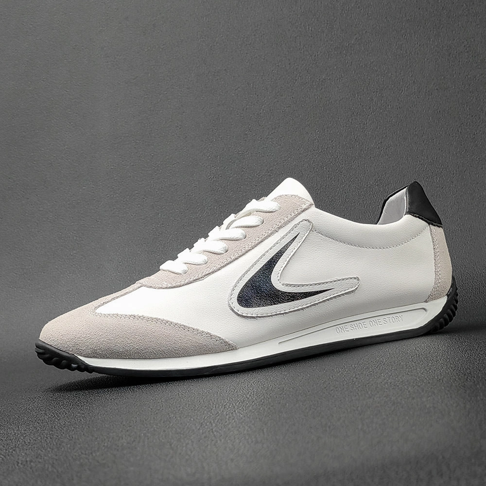 Flat Shoes With Arch Support Men Stylish Soft Cowhide Patchwork Flat Casual Shoes