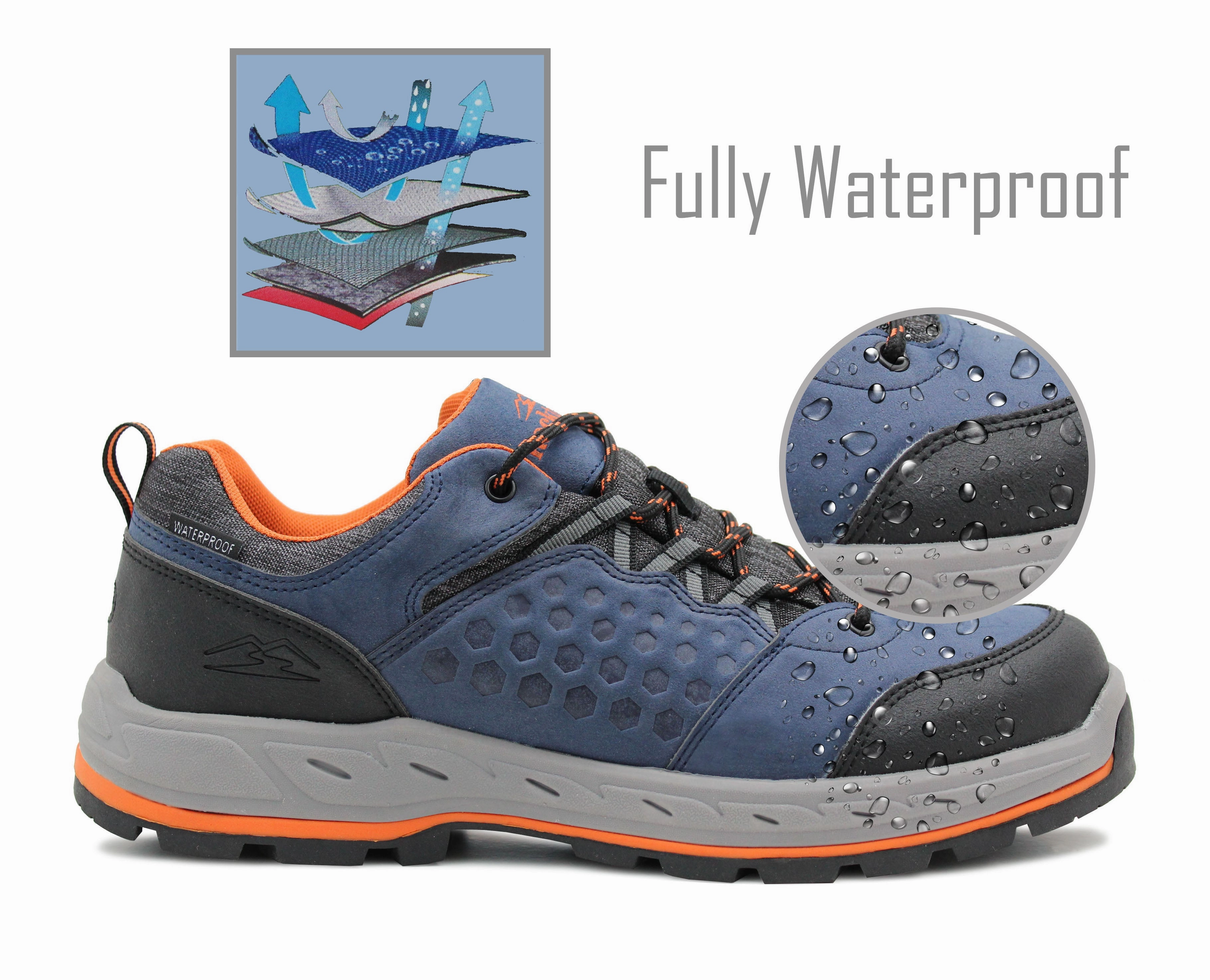 Mens Waterproof Breathable Lightweight Hiking Boots Shoes Outdoor Trekking Mountaineering Trail Low Top Shoes Best Hiking.boots