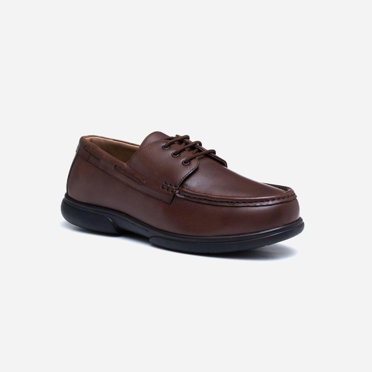 Moon Walker Mens Wide Fit Tredd Well Dean Shoes - Brown