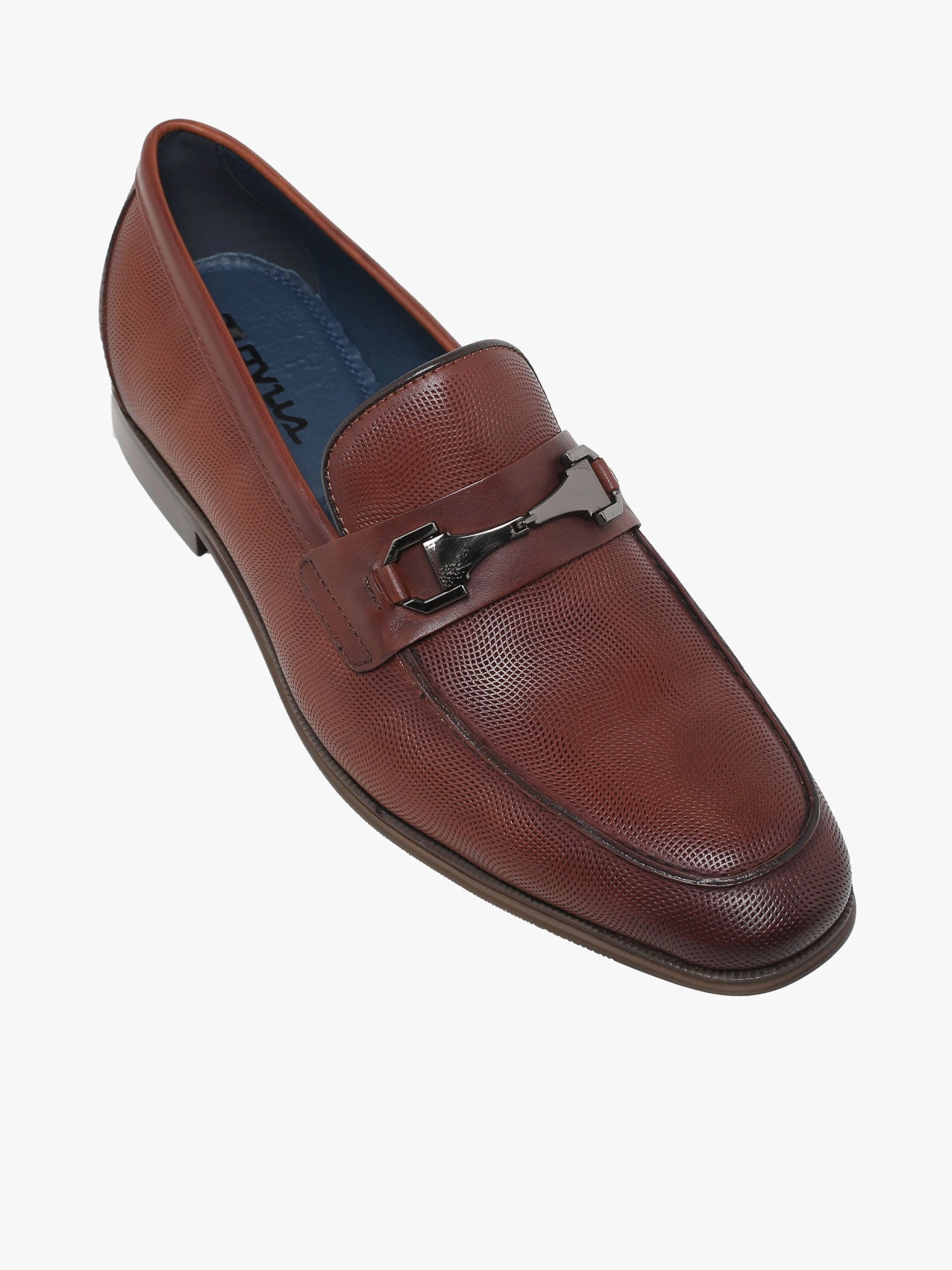 Jones Flat Shoes Tyre Cognac Embossed Leather