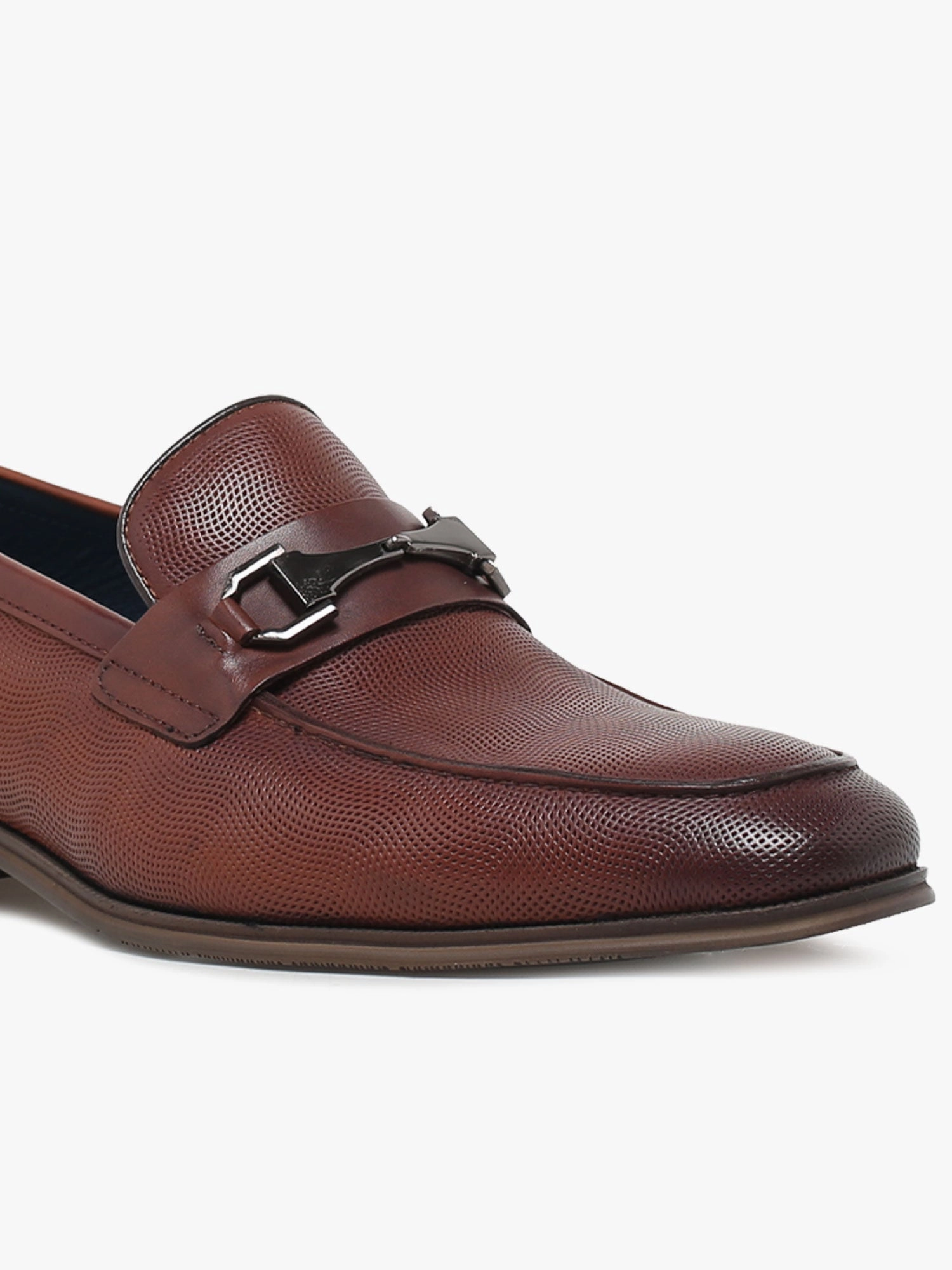 Tyre Cognac Embossed Leather Flat Shoes That Look Good With Dresses