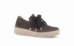 Casual Shoes Work GABOR RIBBON SNEAKERS - CHOCOLATE BROWN