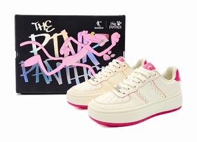 PINK PANTHER x QIAODAN Abrasion Resistant Slip Resistant Low Top Skateboard Shoes Women's Ivory White Smart Powder Air Pegasus 2005 Casual Shoes