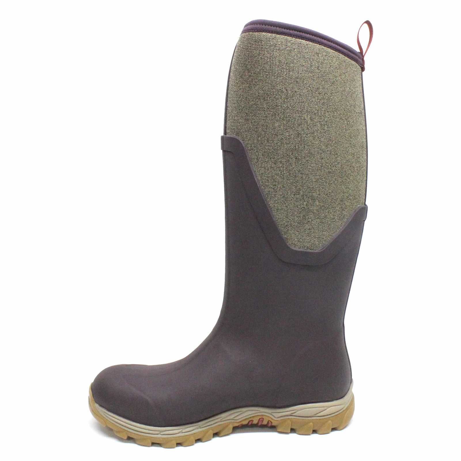 Extra Petite Knee High Boots Muck Boot Arctic Sport II Tall Synthetic Textile Women's Knee High Wine Herringbone Print Boots