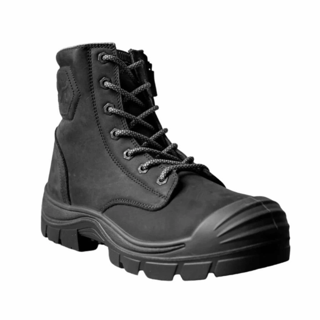 Metatarsal Steel Toe Work Boots Munka Taurus Side Zip Work Boots - BLACK