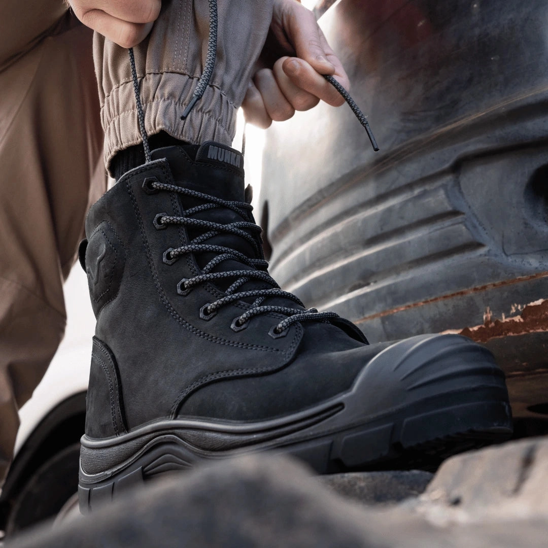 Munka Taurus Side Zip Work Boots - BLACK Electrical Rated Work Boots