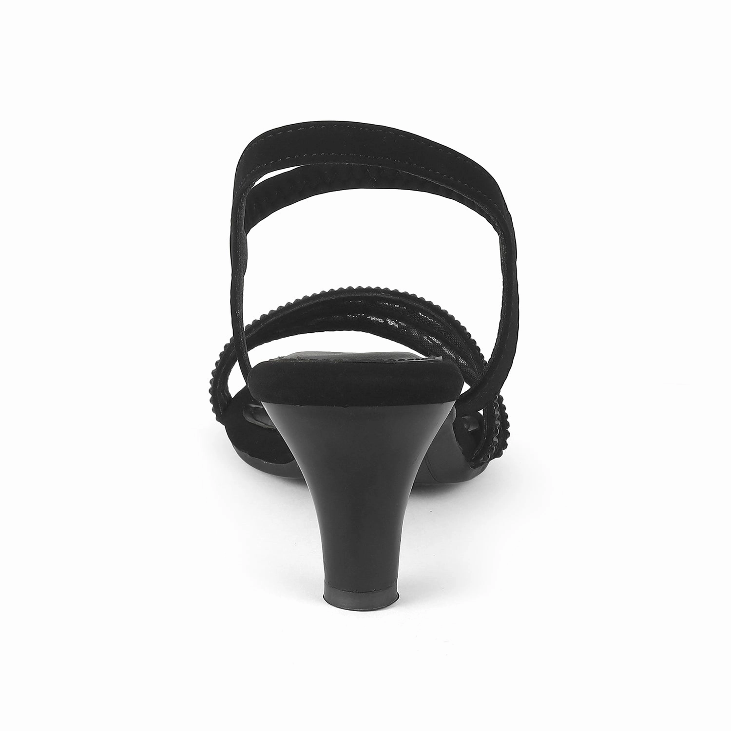 Tresmode Glitz Black Women's Dress Heel Sandals Flat Sandals Lace Up